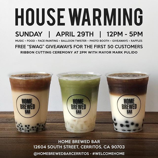 Join us for the @homebrewedbarcerritos House Warming this Sunday from 12pm-4pm!
